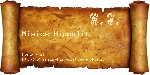 Misics Hippolit névjegykártya